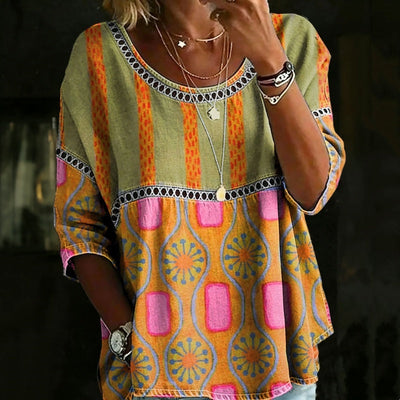 Vintage Avslappnad Blus